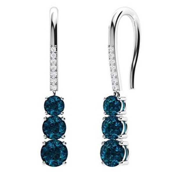 Gold Natural London Topaz White Diamonds Earrings