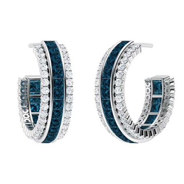 Gold Natural London Topaz Diamonds EarRings