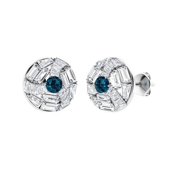 Gold Natural  London Topaz Diamonds EarStuds