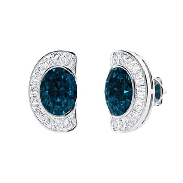 Gold Natural London Topaz Diamonds EarStuds