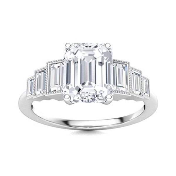 Gold & White Octagon Diamond 5.13 Cts Ring - E/VVS