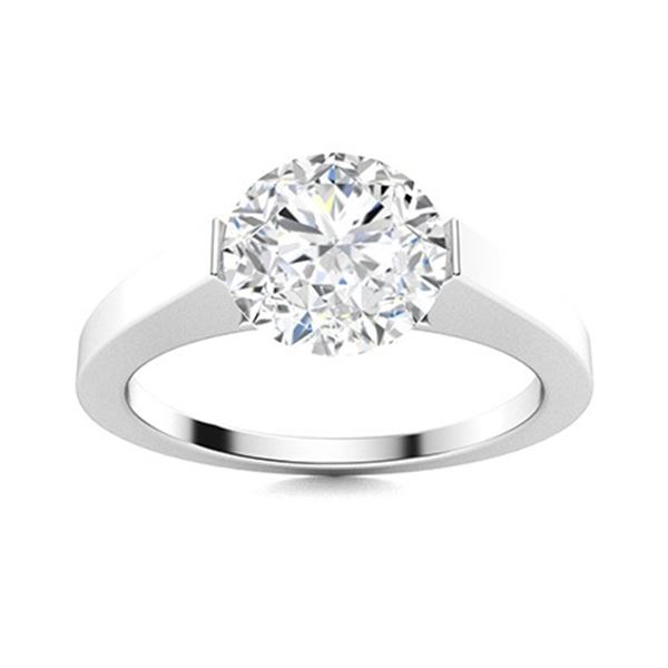 Gold & Brilliant White Diamond 2 Cts Ring - E/VVS