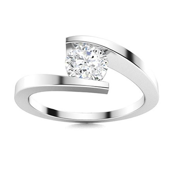 Gold & Brilliant White Diamond 2 Cts Ring - E/VVS