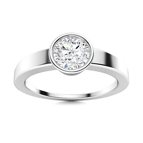 Gold & Brilliant White Diamond 1 Cts Ring - E/VVS