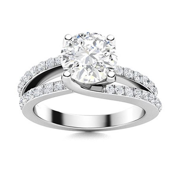 Gold & Brilliant White Diamond 2.50 Cts Ring - E/VVS