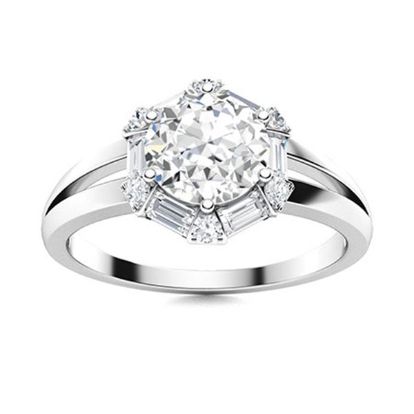 Gold & Brilliant White Diamond 1.50 Cts Ring - E/VVS