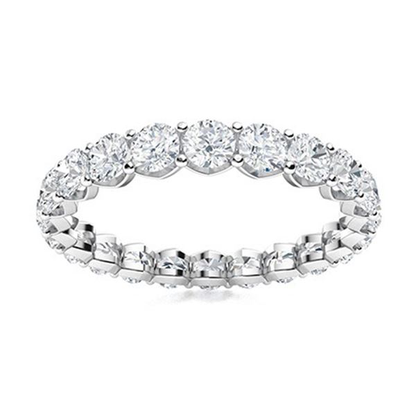 Gold & Lab Round Diamond 2.50 Cts Eternity Ring