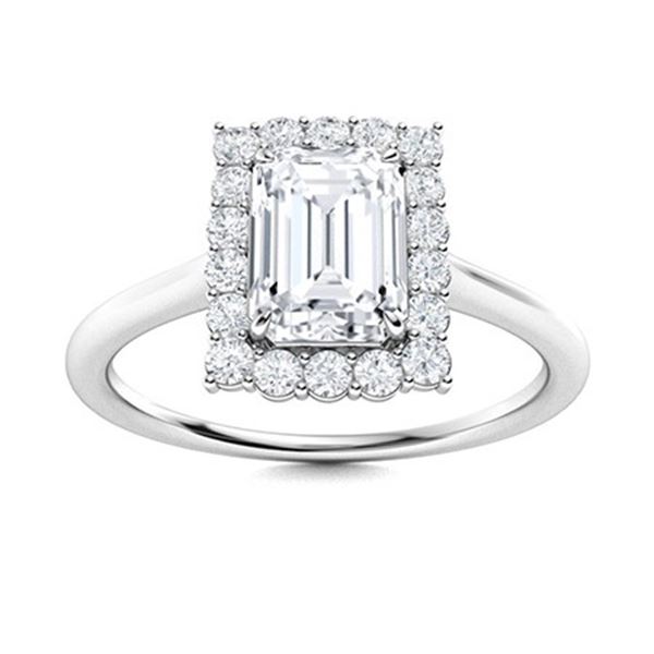 Gold & Lab Octagon Diamond 3.50 Cts Ring - E/VVS