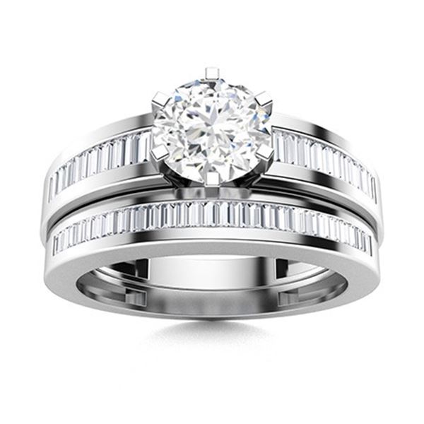 Gold & Lab Octagon Diamond 4.25 Cts Ring - E/VVS