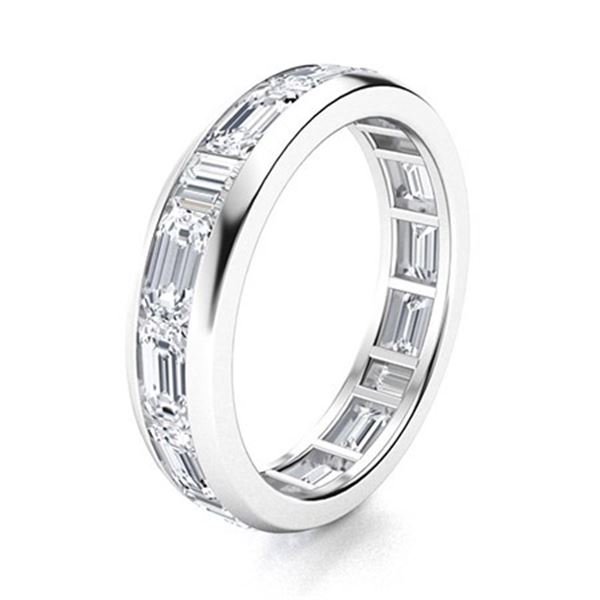 Gold & Lab Round Diamond 5.00 Cts Eternity Ring