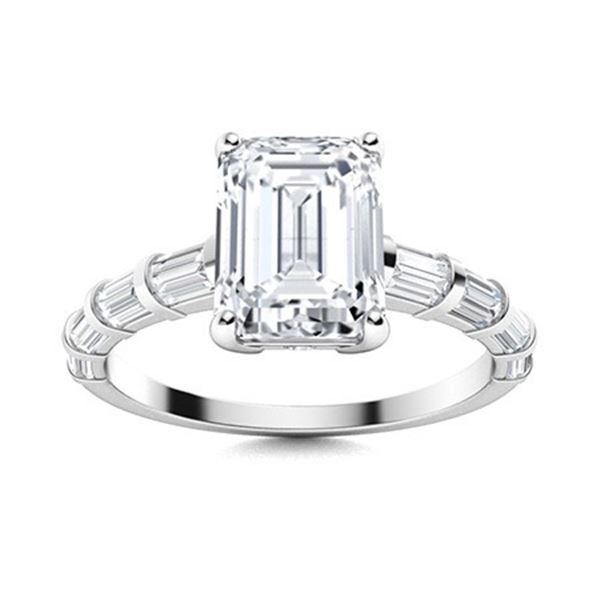 Gold & Brilliant White Diamond 3.50 Cts Ring - E/VVS