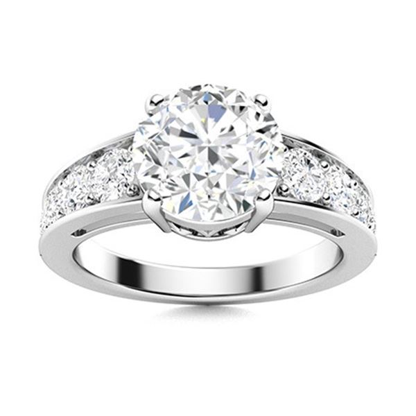 Gold & Brilliant White Diamond 3 Cts Ring - E/VVS
