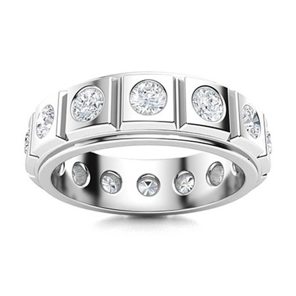 Gold & White Diamond 2 Cts Eternity Ring