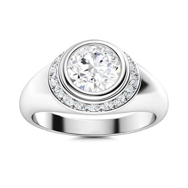Gold & White Diamond 2.5 Cts Ring - E/VVS