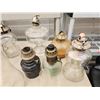 Image 2 : 512 -- VINTAGE BLACK FLORAL OIL LAMP, EARLY AMERICAN PRESSED GLASS, AND MORE LOTS OF EXTRA GLASS TOP