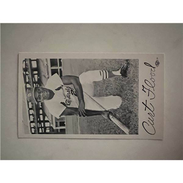 Curt Flood facsimile signed photo.3x5 inches