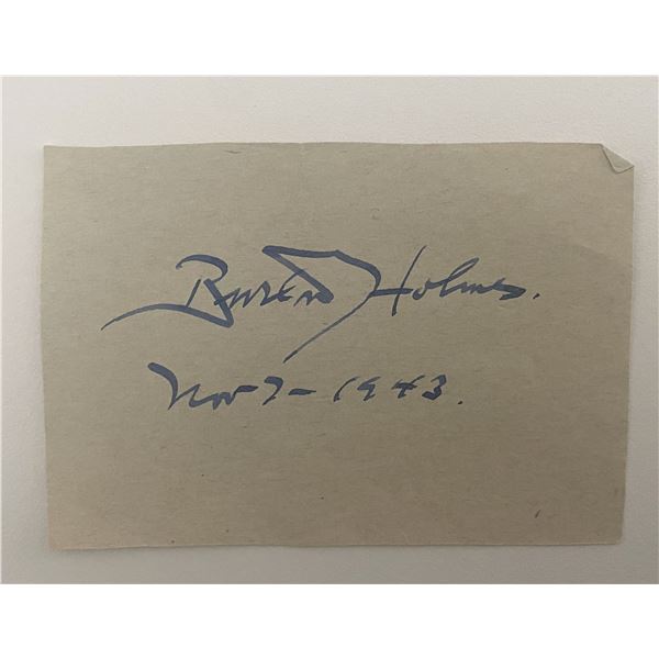 Author and Filmmaker Burton Holmes original signature