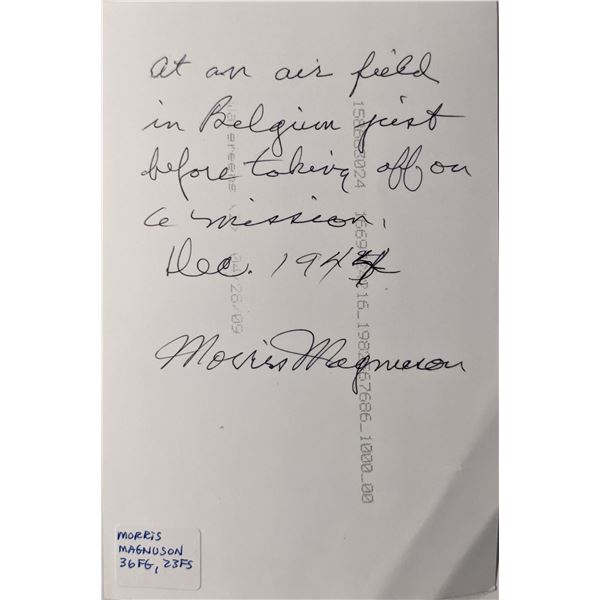 WWII Morris Magnuson Signed Photo