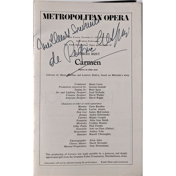 Regine Crespin Signed Playbill