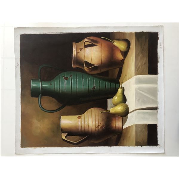 Vases and Pears Still Life original painting on canvas