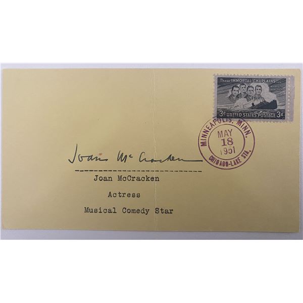 Good News Actress Joan McCracken signed note