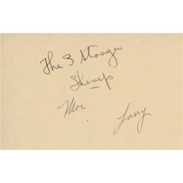 Three Stooges original signatures. GFA Authenticated