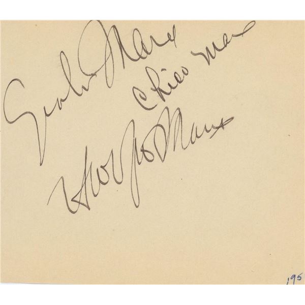 The Marx Brothers signature cut. GFA Authenticated