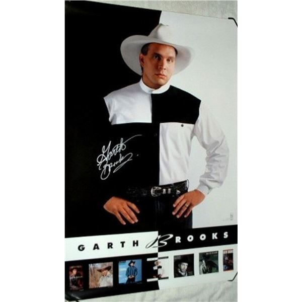 Garth Brooks signed poster