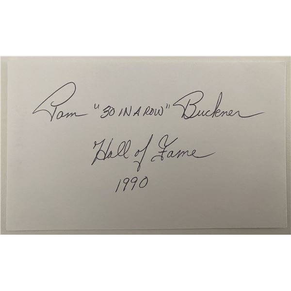 Bowling HOF 1990 Pam Buckner signed note