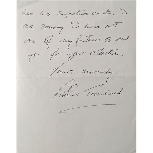 Patricia Trenchard Signed Note