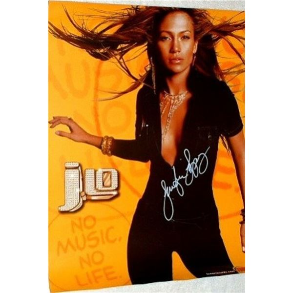 Jennifer Lopez signed Tower Record promo poster