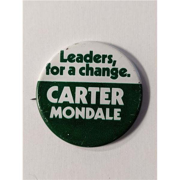 Carter Mondale Leaders For A Change Presidential Vintage Campaign Pin