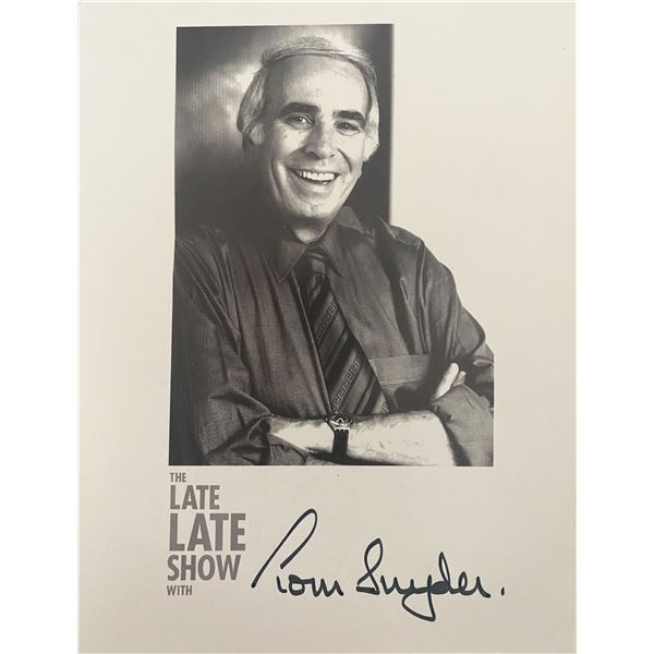 The Late Late Show TV Host Tom Snyder signed photo