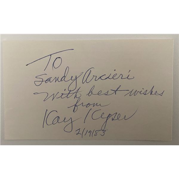 Bandleader Kay Kyser signed note