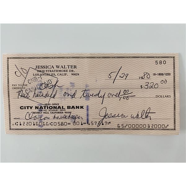 Jessica Walter signed check