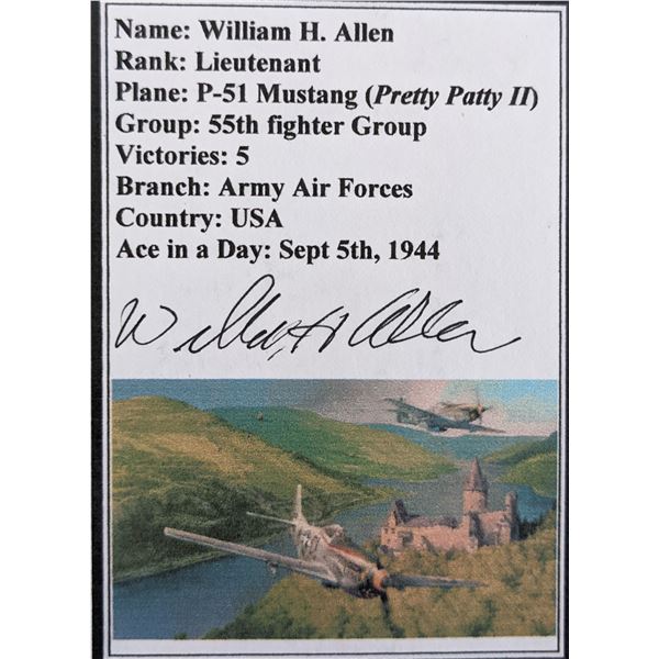 William  H.  Allen signed Wolrld War ll Ace card