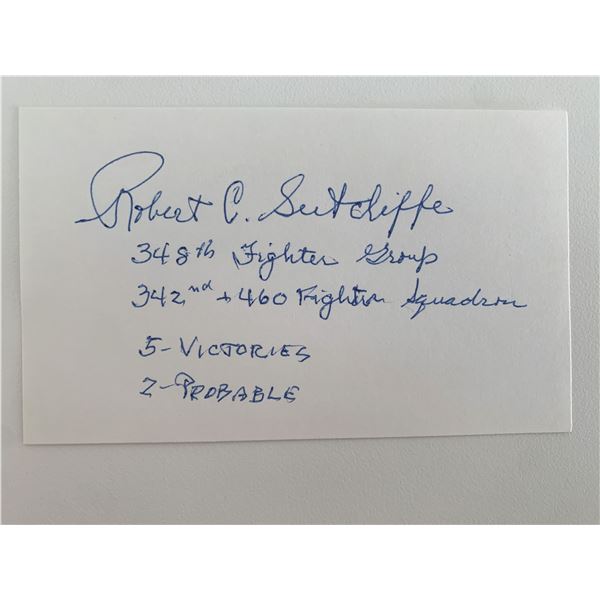 US Air Force ACE Robert C Sutcliffe original signature