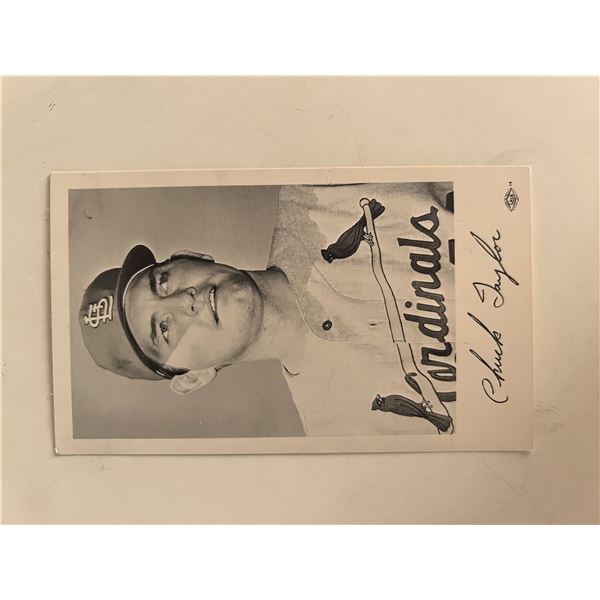 Chuck Taylor facsimile signed photo. 3x5 inches