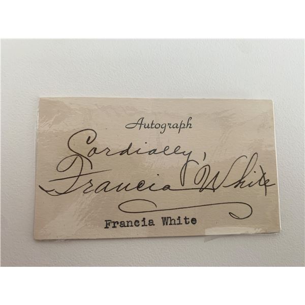 American soprano Francia White original signature