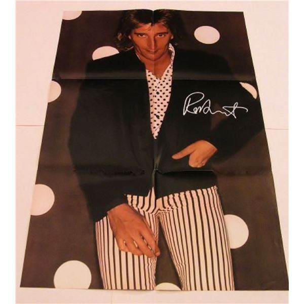 Rod Stewart signed "Greatest Hits" album insert poster