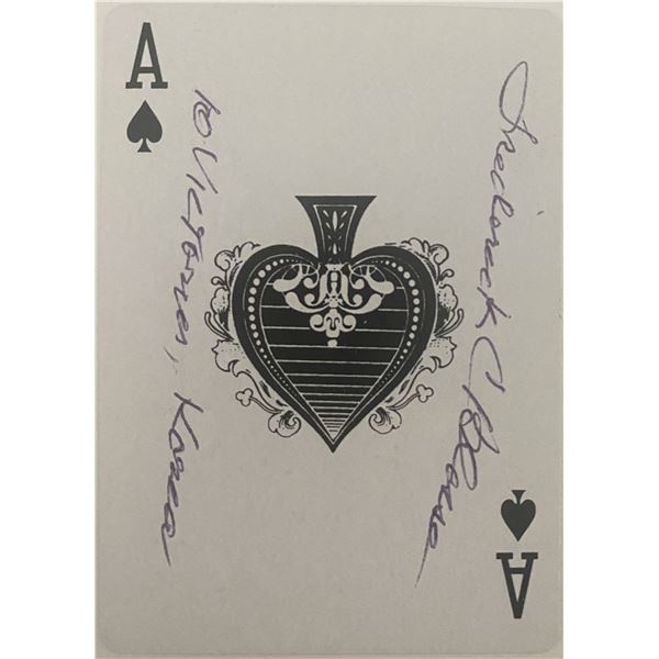Frederick C Blesse Signed Ace of Spades Card.