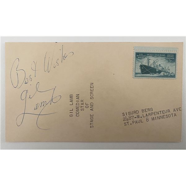Comedian Gil Lamb signed note