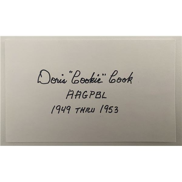 All American Baseball Player Doris Cook signed note