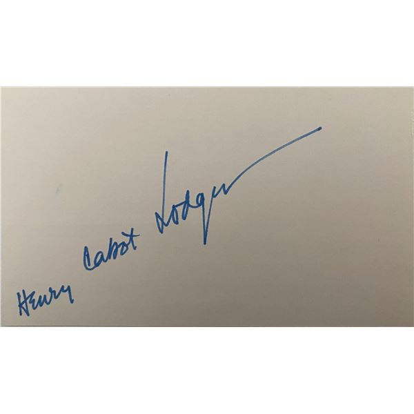 US Senator Henry Cabot Lodge signature