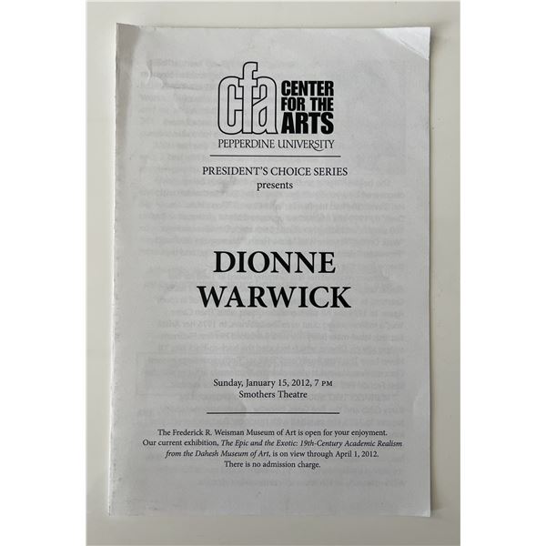 Dionne Warwick Center for the Arts program
