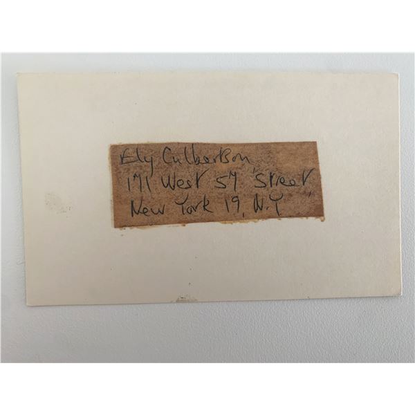 Ely Culberson original signature
