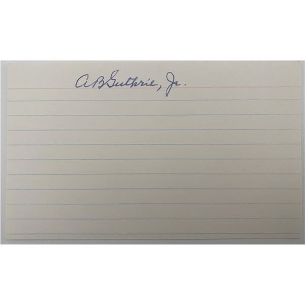 Pulitzer Prize Winning Novelist AB Guthrie Jr. original signature