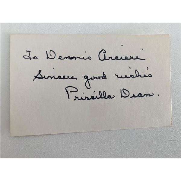Actress Priscilla Dean original signature