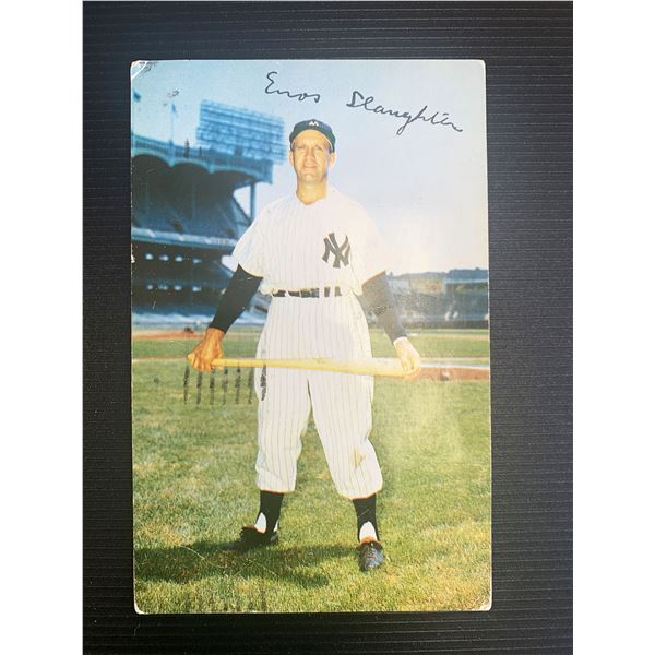 N.Y. Yankees Enos Slaughter Signed Photo Post Card