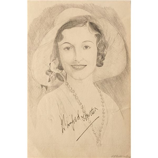 Winfred Shotter Signed Sketch